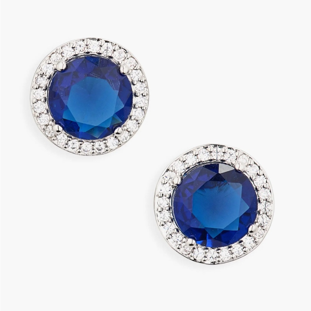Nadri Halo Crystal Stud Earrings